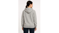 Kadın 3 İplik Pamuklu Kapüşonlu Tam Fermuarlı Kanguru Cepli Sweatshirt Hoodie - Gri