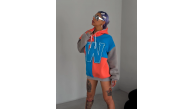 Kadın W Nakış İşlemeli Kapüşonlu 3 iplik pamuklu Parçalı Sweatshirt Hoodie - Mavi Kadın W Nakış İşlemeli Kapüşonlu 3 iplik pamuklu Parçalı Sweatshirt Hoodie - Mavi