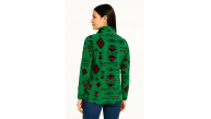 Kadın Yarım Fermuarlı Desenli Polar Sweat Tribal Etnik Desen Yakalı Uzun Kollu - Yeşil Kadın Yarım Fermuarlı Desenli Polar Sweat Tribal Etnik Desen Yakalı Uzun Kollu - Yeşil