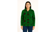 Kadın Yarım Fermuarlı Desenli Polar Sweat Tribal Etnik Desen Yakalı Uzun Kollu - Yeşil Kadın Yarım Fermuarlı Desenli Polar Sweat Tribal Etnik Desen Yakalı Uzun Kollu - Yeşil