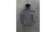 Kadın Kapüşonlu Kanguru Cepli 3 İplik Pamuklu Oversize Hoodie Sweatshirt - Boyalı Gri Kadın Kapüşonlu Kanguru Cepli 3 İplik Pamuklu Oversize Hoodie Sweatshirt - Boyalı Gri