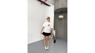 KADIN Baskılı T-Shirt Kısa Kol Bisiklet Yaka Regular Fit Yazlık Tişört - Beyaz KADIN Baskılı T-Shirt Kısa Kol Bisiklet Yaka Regular Fit Yazlık Tişört - Beyaz