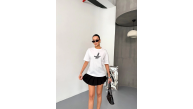 KADIN Baskılı T-Shirt Kısa Kol Bisiklet Yaka Regular Fit Yazlık Tişört - Beyaz KADIN Baskılı T-Shirt Kısa Kol Bisiklet Yaka Regular Fit Yazlık Tişört - Beyaz