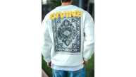 Erkek 3 iplik pamuklu Kışlık Bisiklet Yaka Baskılı SweatShirt - Beyaz Erkek 3 iplik pamuklu Kışlık Bisiklet Yaka Baskılı SweatShirt - Beyaz