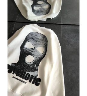 Kadın 3 iplik Kışlık Bisiklet Yaka Baskılı SweatShirt - Beyaz