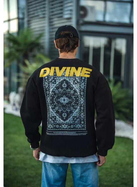 Erkek 3 iplik pamuklu Kışlık Bisiklet Yaka Baskılı SweatShirt - Siyah Erkek 3 iplik pamuklu Kışlık Bisiklet Yaka Baskılı SweatShirt - Siyah