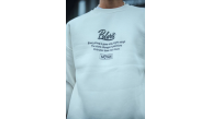 Erkek 3 iplik pamuklu Bisiklet Yaka Ön Ve Arka Baskılı SweatShirt - Beyaz