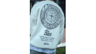 Erkek 3 iplik pamuklu Bisiklet Yaka Ön Ve Arka Baskılı SweatShirt - Beyaz