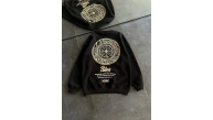 Kadın 3 iplik Pamuklu Bisiklet Yaka Baskılı SweatShirt - Siyah