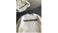 Erkek 3 iplik pamuklu Kışlık Bisiklet Yaka Oversize Baskılı SweatShirt - Beyaz