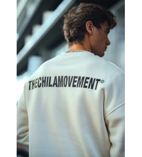 Erkek 3 iplik pamuklu Bisiklet Yaka Baskılı SweatShirt - Beyaz