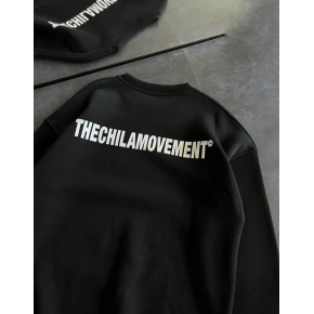 Kadın 3 iplik Kışlık pamuklu Bisiklet Yaka Oversize Baskılı SweatShirt - Siyah