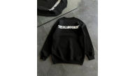 Kadın 3 iplik Kışlık pamuklu Bisiklet Yaka Oversize Baskılı SweatShirt - Siyah
