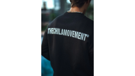 Erkek 3 iplik Pamuklu Bisiklet Yaka Oversize Baskılı SweatShirt - Siyah