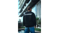 Erkek 3 iplik Pamuklu Bisiklet Yaka Oversize Baskılı SweatShirt - Siyah