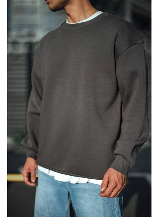 Erkek Bisiklet Yaka 3 iplik Pamuklu Basic SweatShirt - Antrasit Erkek Bisiklet Yaka 3 iplik Pamuklu Basic SweatShirt - Antrasit