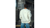 Erkek  Bisiklet Yaka 3 İplik Pamuklu Basic SweatShirt - Beyaz