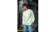 Erkek  Bisiklet Yaka 3 İplik Pamuklu Basic SweatShirt - Beyaz