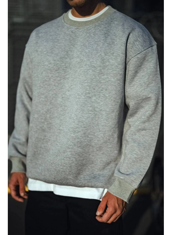 Erkek Kışlık Bisiklet Yaka 3 İplik Basic SweatShirt - Gri Erkek Kışlık Bisiklet Yaka 3 İplik Basic SweatShirt - Gri