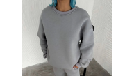 Kadın Bisiklet Yaka 3 İplik Pamuklu Basic SweatShirt - Gri Kadın Bisiklet Yaka 3 İplik Pamuklu Basic SweatShirt - Gri