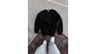 Kadın Bisiklet Yaka 3 İplik Pamuklu Basic SweatShirt - Siyah Kadın Bisiklet Yaka 3 İplik Pamuklu Basic SweatShirt - Siyah