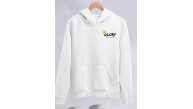 Kadın Oversize Kapüşonlu Kanguru Cepli Baskılı 3 İplik Pamuklu Sweatshirt Hoodie -   Beyaz