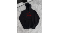 Kadın Oversize Kapüşonlu Cepli Baskılı 3 İplik Pamuklu Hoodie Sweatshirt - Siyah Kadın Oversize Kapüşonlu Cepli Baskılı 3 İplik Pamuklu Hoodie Sweatshirt - Siyah