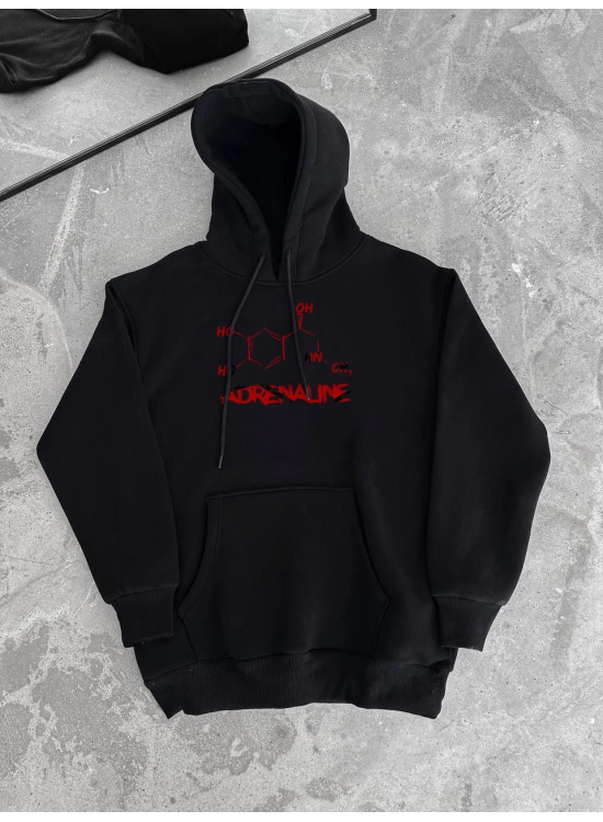 Kadın Oversize Kapüşonlu Cepli Baskılı 3 İplik Pamuklu Hoodie Sweatshirt - Siyah Kadın Oversize Kapüşonlu Cepli Baskılı 3 İplik Pamuklu Hoodie Sweatshirt - Siyah