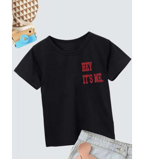 Çocuk Unisex Baskılı T-Shirt - Siyah