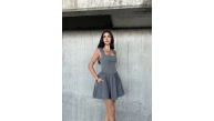 Kolsuz Mini Elbise- Gri Kolsuz Mini Elbise- Gri