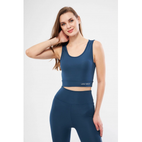 Kolsuz Sporcu Baskılı Crop - Turkuaz