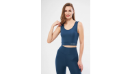 Kolsuz Sporcu Baskılı Crop - Turkuaz
