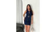 Kot Jeans Etekli ikili Takım - Lacivert Kot Jeans Etekli ikili Takım - Lacivert