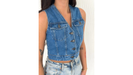 Kot Jeans Kadın Yelek - Mavi Kot Jeans Kadın Yelek - Mavi