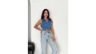 Kot Jeans Kadın Yelek - Mavi Kot Jeans Kadın Yelek - Mavi