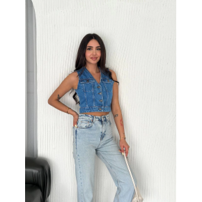 Kot Jeans Kadın Yelek - Mavi