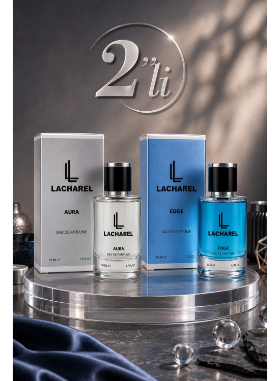 LACHAREL Aura ve Edge 2'li Erkek Parfüm Seti Eau De Parfum 2x50 ML LACHAREL Aura ve Edge 2'li Erkek Parfüm Seti Eau De Parfum 2x50 ML