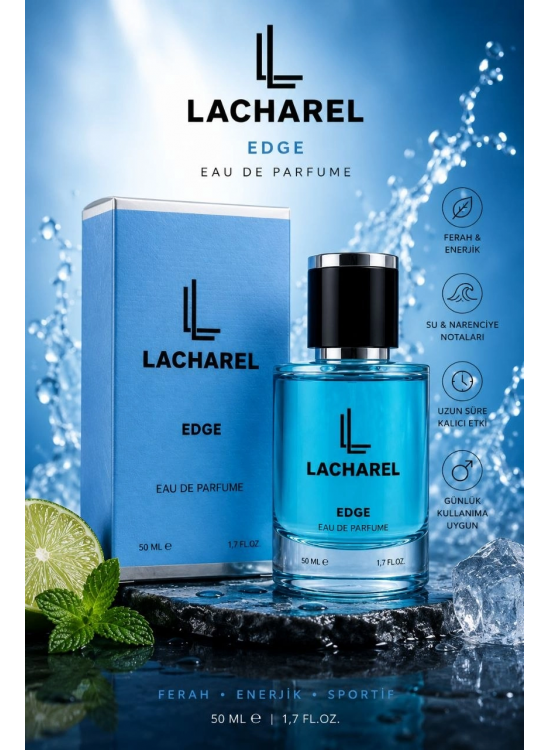 LACHAREL Edge Eau De Parfum 50 ML Enerjik Ferah ve Sportif Parfüm LACHAREL Edge Eau De Parfum 50 ML Enerjik Ferah ve Sportif Parfüm