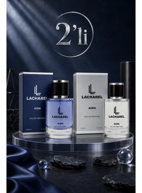 LACHAREL Icon ve Aura 2'li Erkek Parfüm Seti Eau De Parfum 2x50 ML