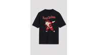 Yılbaşı Merry Christmas Noel Baba Baskılı Oversize Bisiklet Yaka T-shirt - Siyah Yılbaşı Merry Christmas Noel Baba Baskılı Oversize Bisiklet Yaka T-shirt - Siyah