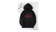 Yılbaşı Merry Christmas Baskılı Oversize Kapüşonlu Sweatshirt Hoodie - Siyah