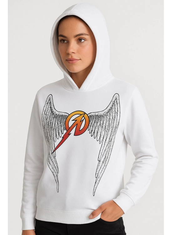 Metallica İki İplik Kapüşonlu Ön ve Arka Baskılı hoodie - Beyaz Metallica İki İplik Kapüşonlu Ön ve Arka Baskılı hoodie - Beyaz
