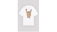 Yılbaşı Noel Başlıklı Serçe Parmak Baskılı Oversize Bisiklet Yaka T-shirt - Beyaz Yılbaşı Noel Başlıklı Serçe Parmak Baskılı Oversize Bisiklet Yaka T-shirt - Beyaz