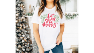 Yılbaşı Noel Baskılı Kısa Kollu Oversize Bisiklet Yaka T-shirt - Beyaz Yılbaşı Noel Baskılı Kısa Kollu Oversize Bisiklet Yaka T-shirt - Beyaz