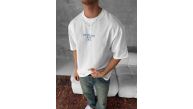 Erkek Ön ve Arka Baskılı T-Shirt Kısa Kol Bisiklet Yaka Regular Fit Tişört - Beyaz Erkek Ön ve Arka Baskılı T-Shirt Kısa Kol Bisiklet Yaka Regular Fit Tişört - Beyaz