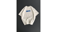 Erkek Ön ve Arka Baskılı T-Shirt Kısa Kol Bisiklet Yaka Regular Fit Tişört -  Beyaz