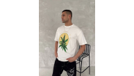 Erkek Kısa Kol Yazlık Tişört Bisiklet Yaka Baskılı Oversize T-Shirt - Beyaz Erkek Kısa Kol Yazlık Tişört Bisiklet Yaka Baskılı Oversize T-Shirt - Beyaz