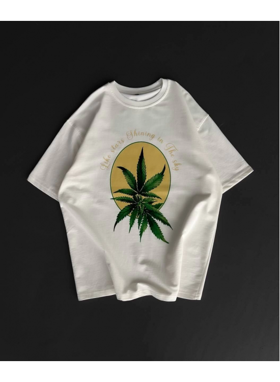 Erkek Kısa Kol Yazlık Tişört Bisiklet Yaka Baskılı Oversize T-Shirt - Beyaz Erkek Kısa Kol Yazlık Tişört Bisiklet Yaka Baskılı Oversize T-Shirt - Beyaz