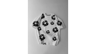 Erkek Tişört Ön ve Arka Baskılı Oversize Bisiklet Yaka T-shirt- Beyaz Erkek Tişört Ön ve Arka Baskılı Oversize Bisiklet Yaka T-shirt- Beyaz