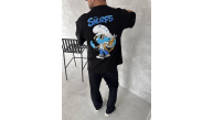 Erkek Ön ve Arka Baskılı T-Shirt Kısa Kol Bisiklet Yaka Regular Fit Tişört - Siyah Erkek Ön ve Arka Baskılı T-Shirt Kısa Kol Bisiklet Yaka Regular Fit Tişört - Siyah
